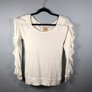 Chaser‎ ruffle sleeve long sleeve top size XXS